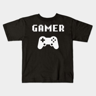 Gamer (Gaming / Controller / Console / Gamepad / White) Kids T-Shirt